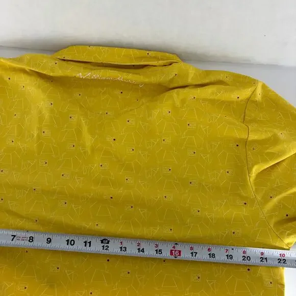 William Murray Men's Yellow Off the Rocks Martini Glass Print Polo Shirt Large - Picture 5 of 16